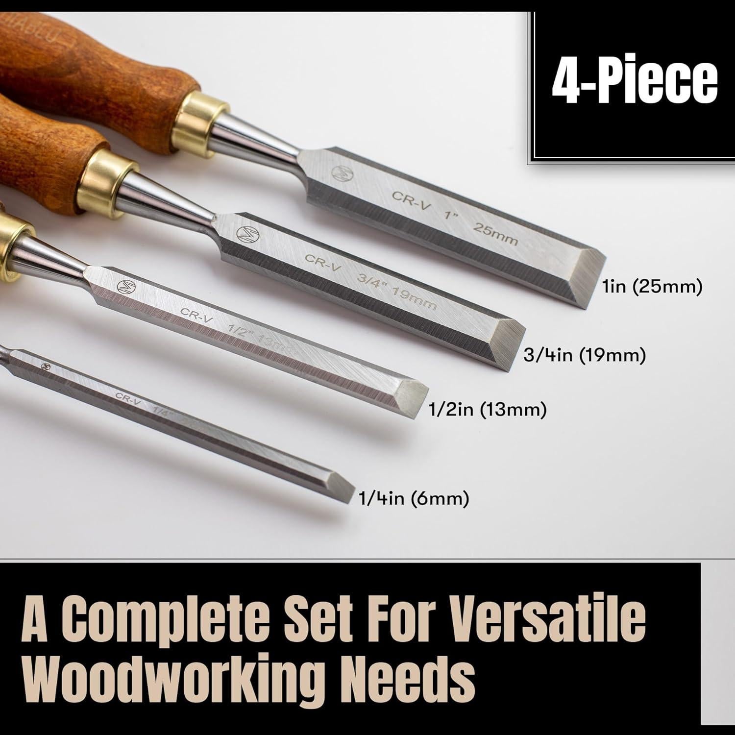 Juego de Cinceles de Madera Mt Diablo 4 Piezas Ergonómicos