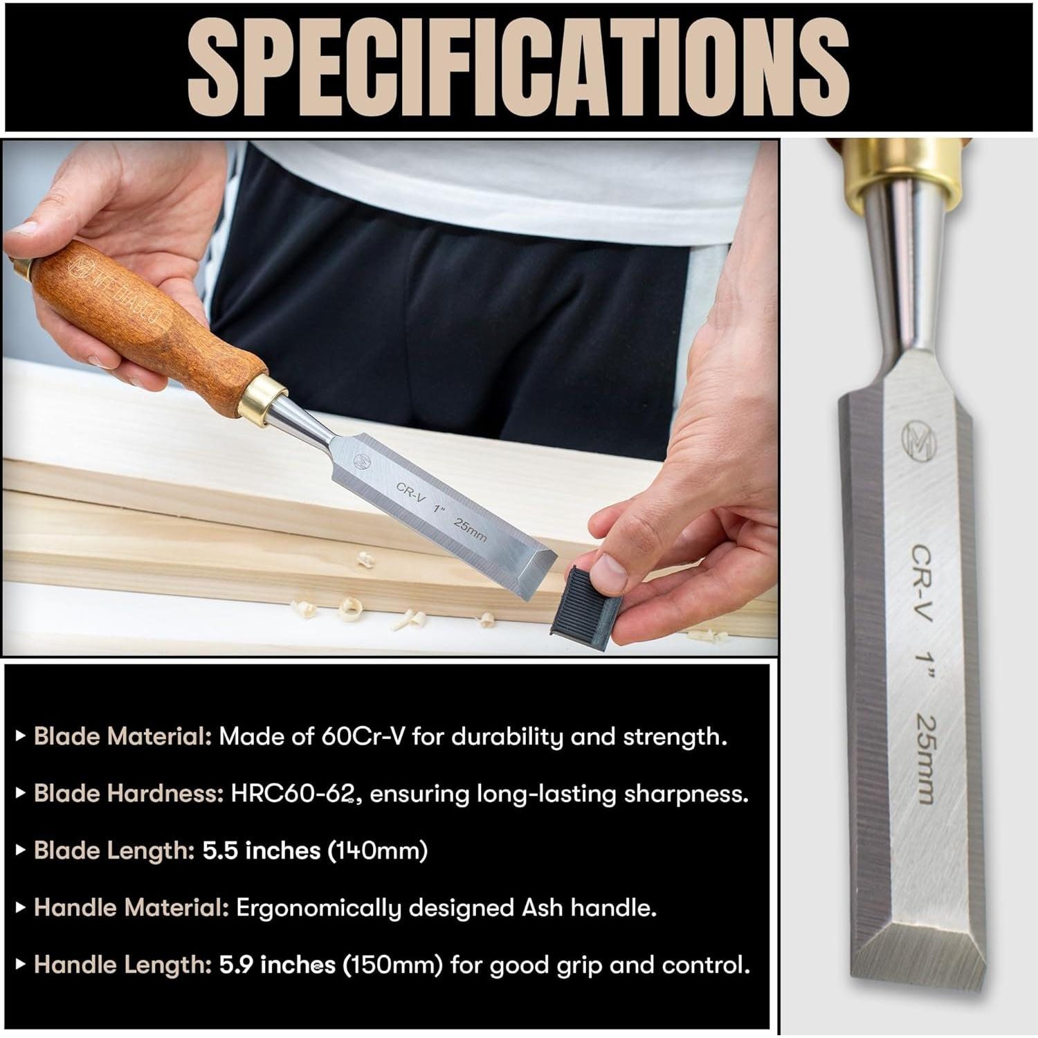 Juego de Cinceles de Madera Mt Diablo 4 Piezas Ergonómicos