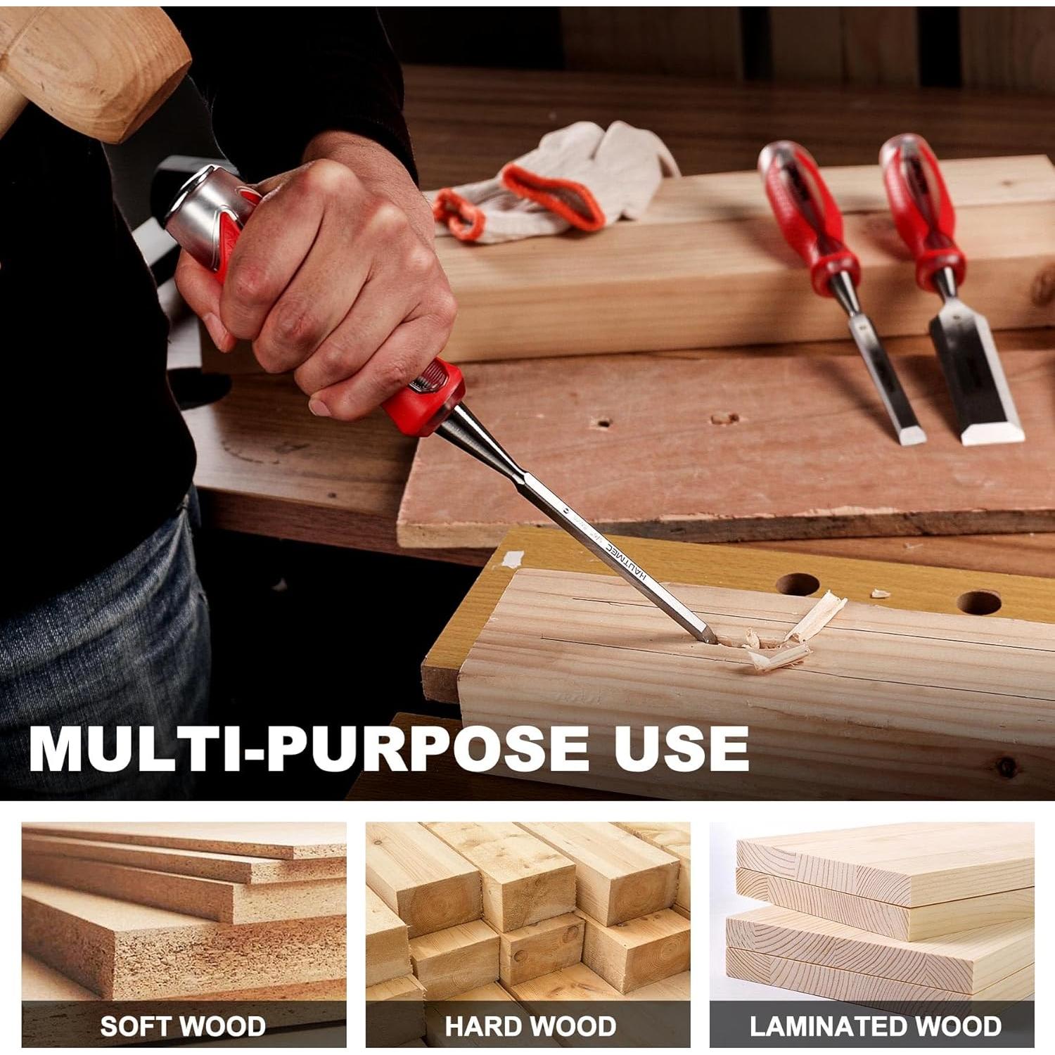 Cincel de Madera HAUTMEC 6mm Acero CRV Mango Antideslizante