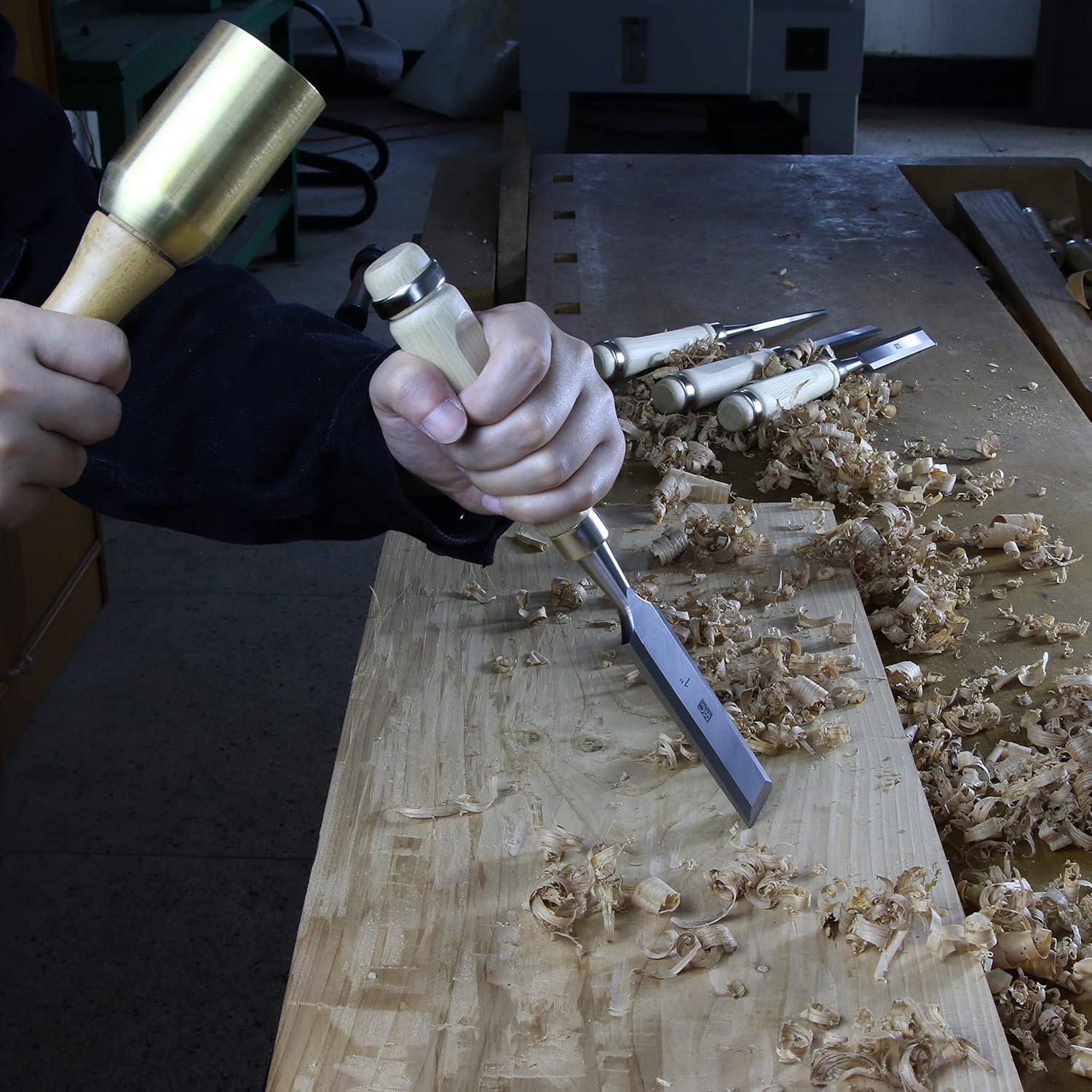 Juego de 6 Cinceles MKC de Acero Cr-V con Mango de Madera