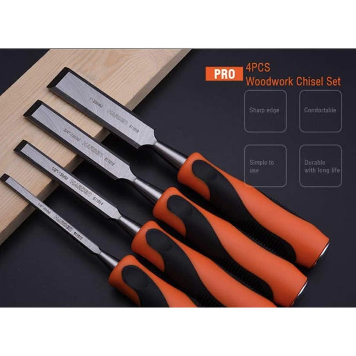 Juego de Cinceles de Madera Edward Tools 4 Piezas 0,64-2,54 cm