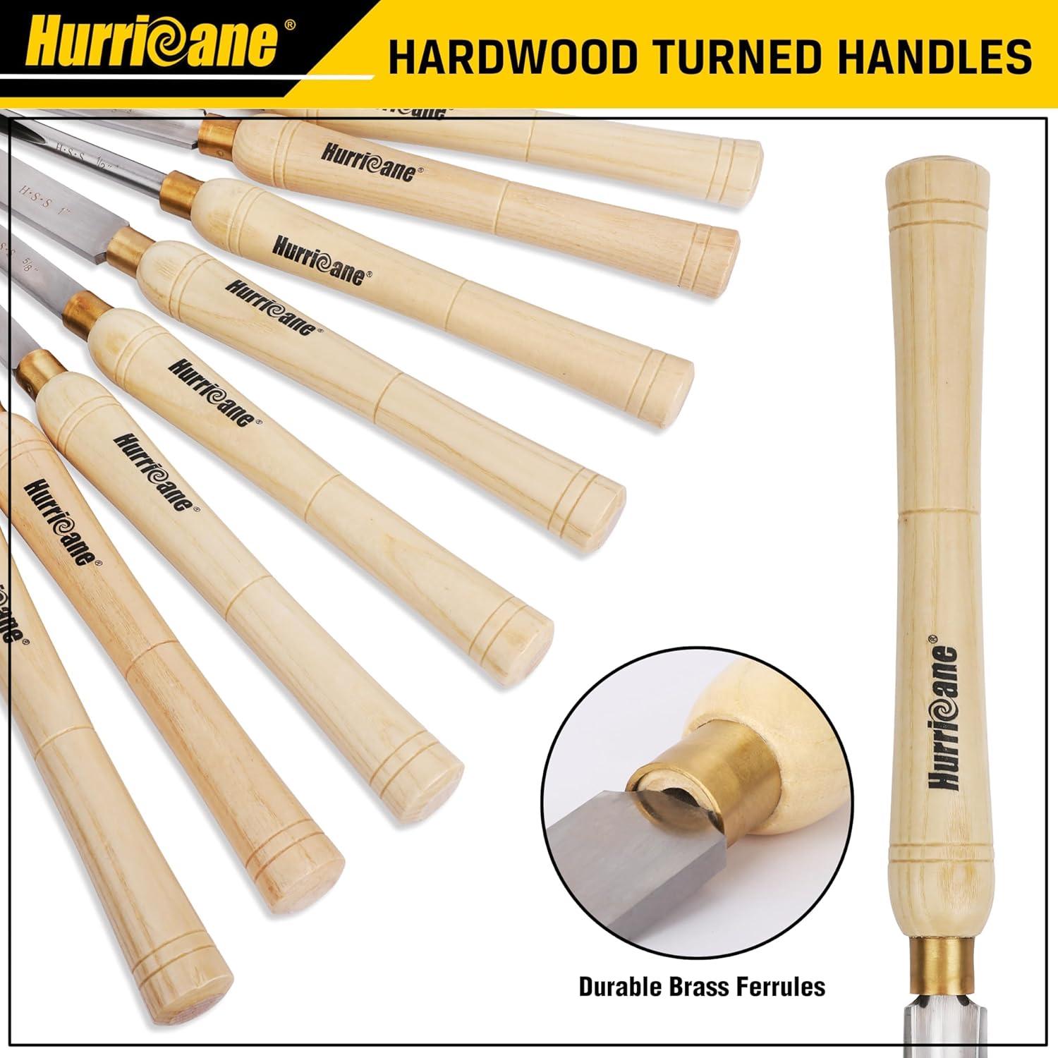 Juego de 8 Cinceles de Torno HURRICANE - Herramientas de Madera