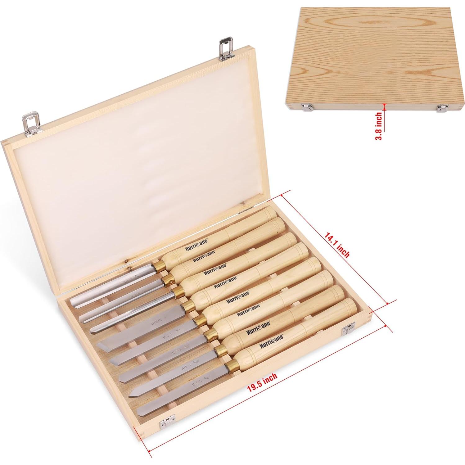 Juego de 8 Cinceles de Torno HURRICANE - Herramientas de Madera