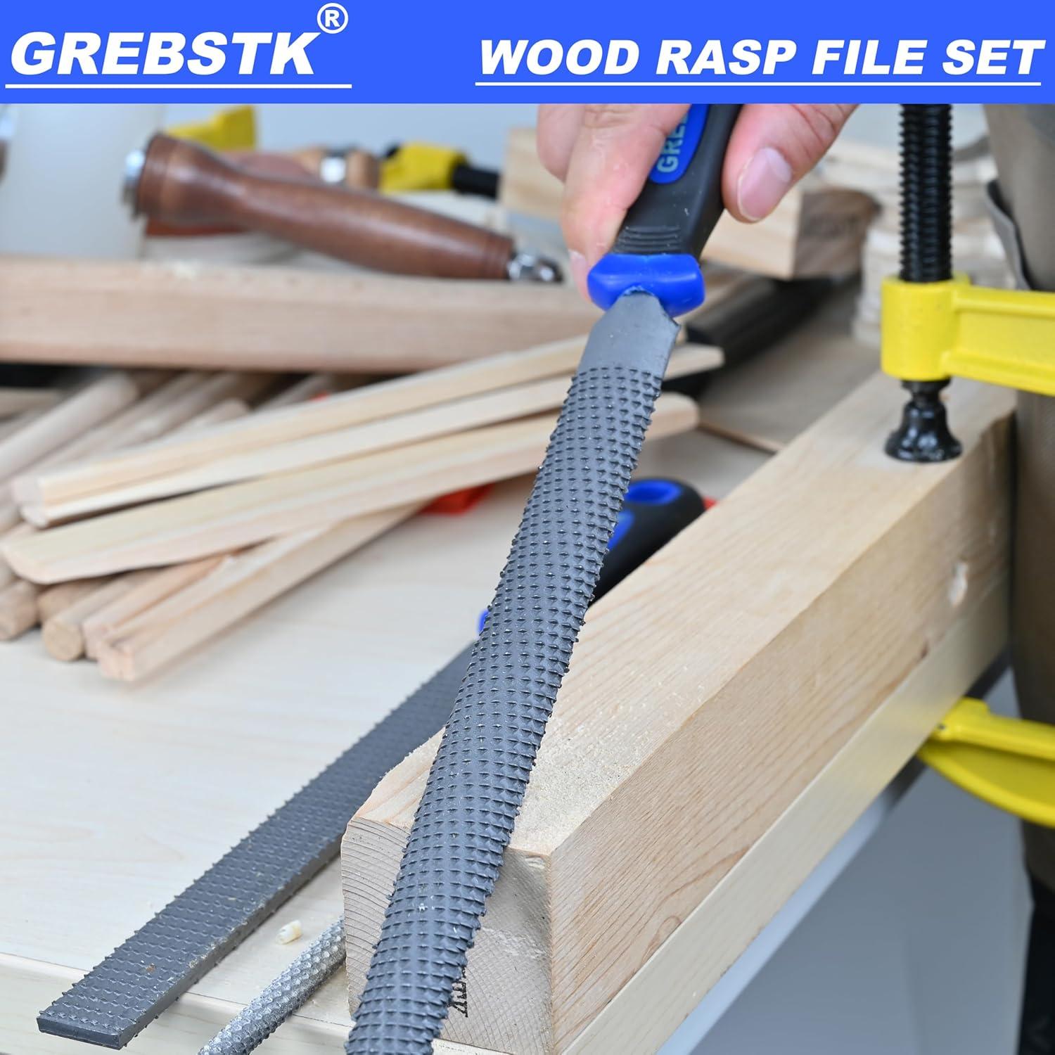 Juego de limas de madera GREBSTK 3 piezas 30.5 cm ergonómico