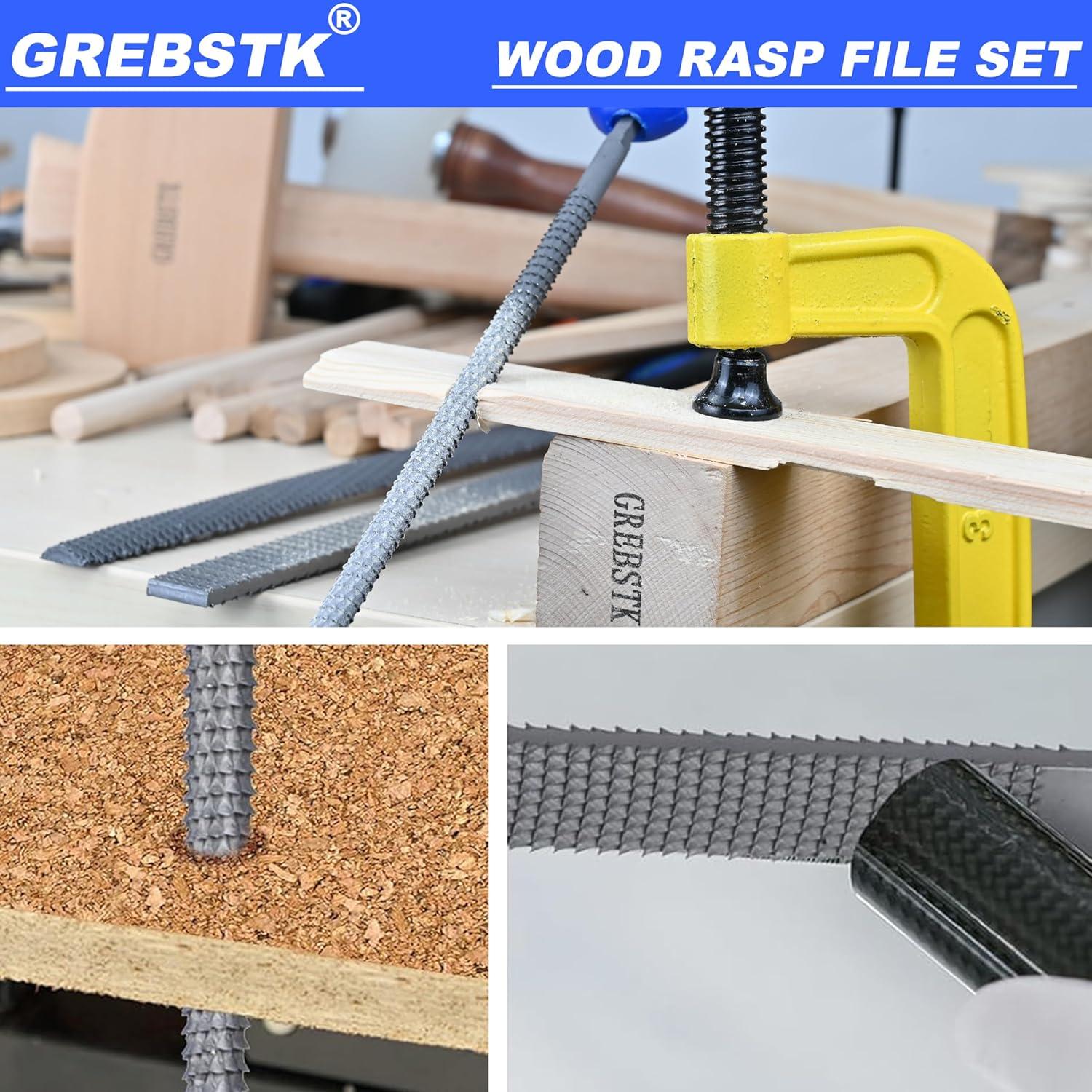 Juego de limas de madera GREBSTK 3 piezas 30.5 cm ergonómico