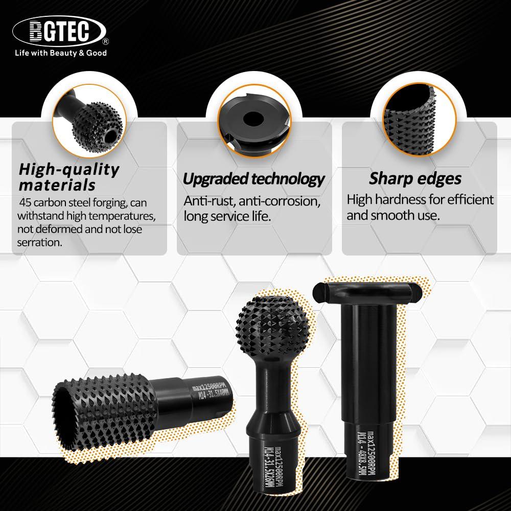 BGTEC Herramientas de Tallado de Madera 3pcs Accesorios