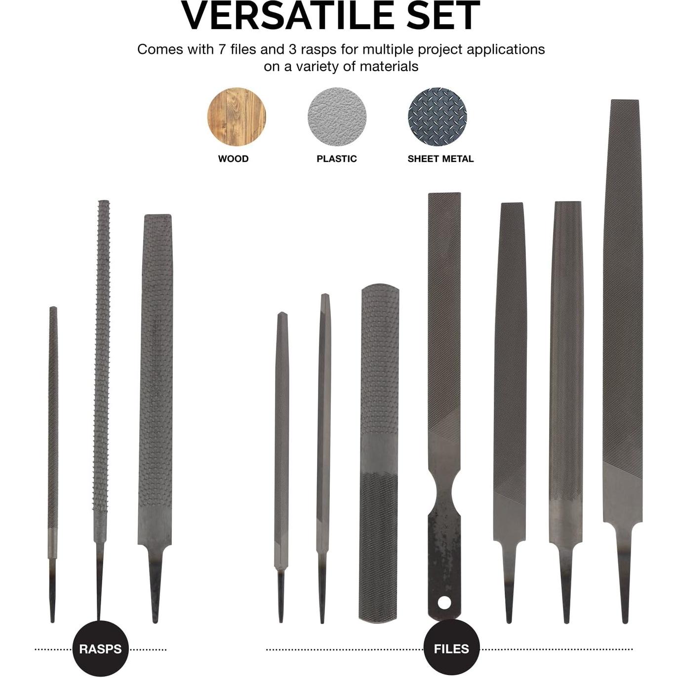 Juego de Lima y Raspador NEIKO 12 Piezas Acero al Carbono