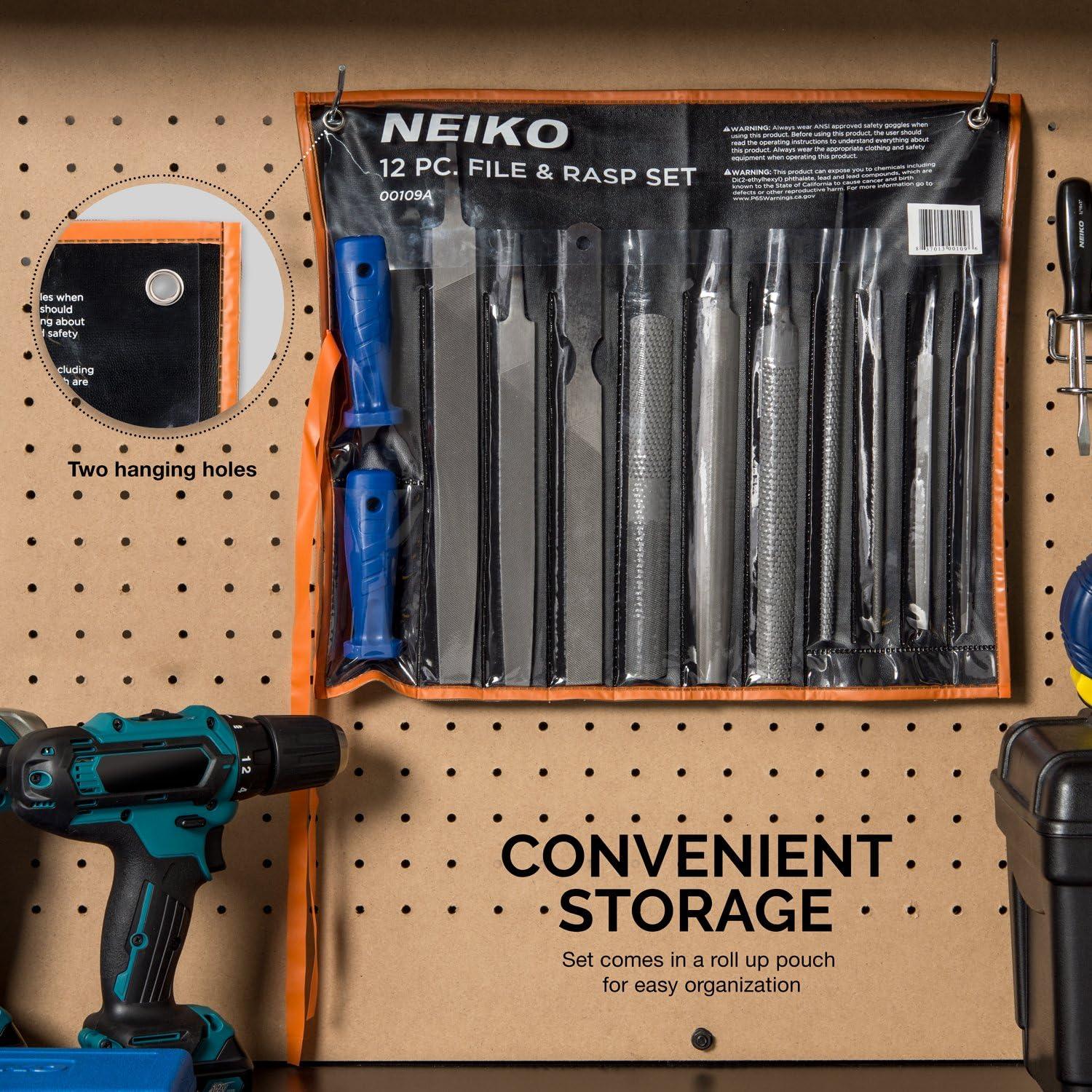 Juego de Lima y Raspador NEIKO 12 Piezas Acero al Carbono