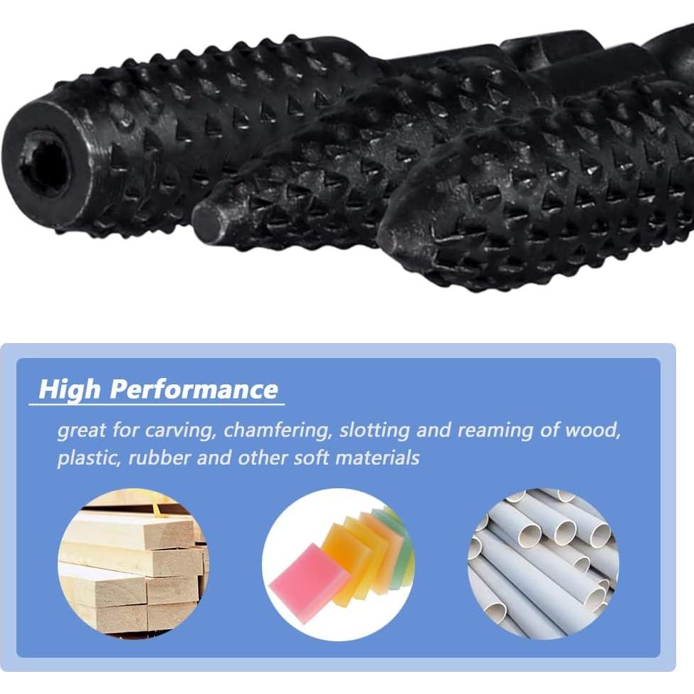 Juego de Fresas Rotativas Mesee 10 Piezas 1/4" Vástago Hexagonal