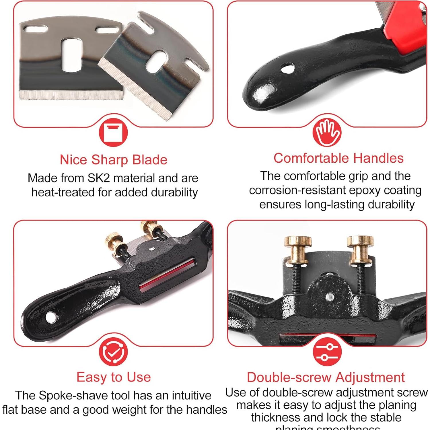 Juego de Cuchillas Klmnduo 2 Ajustables y Lima de Madera