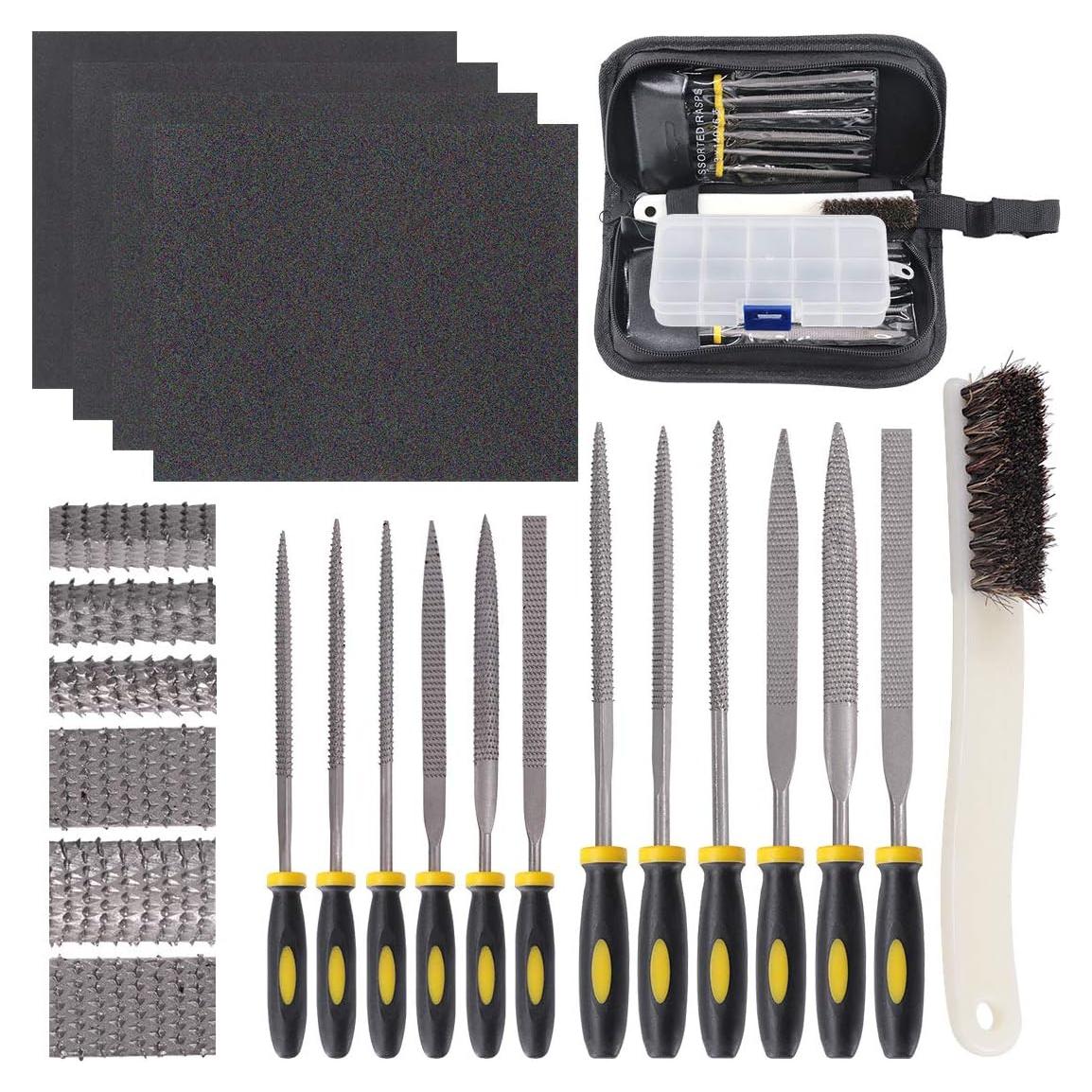 Juego de Raspas de Madera Glarks 12 Piezas con Cepillo