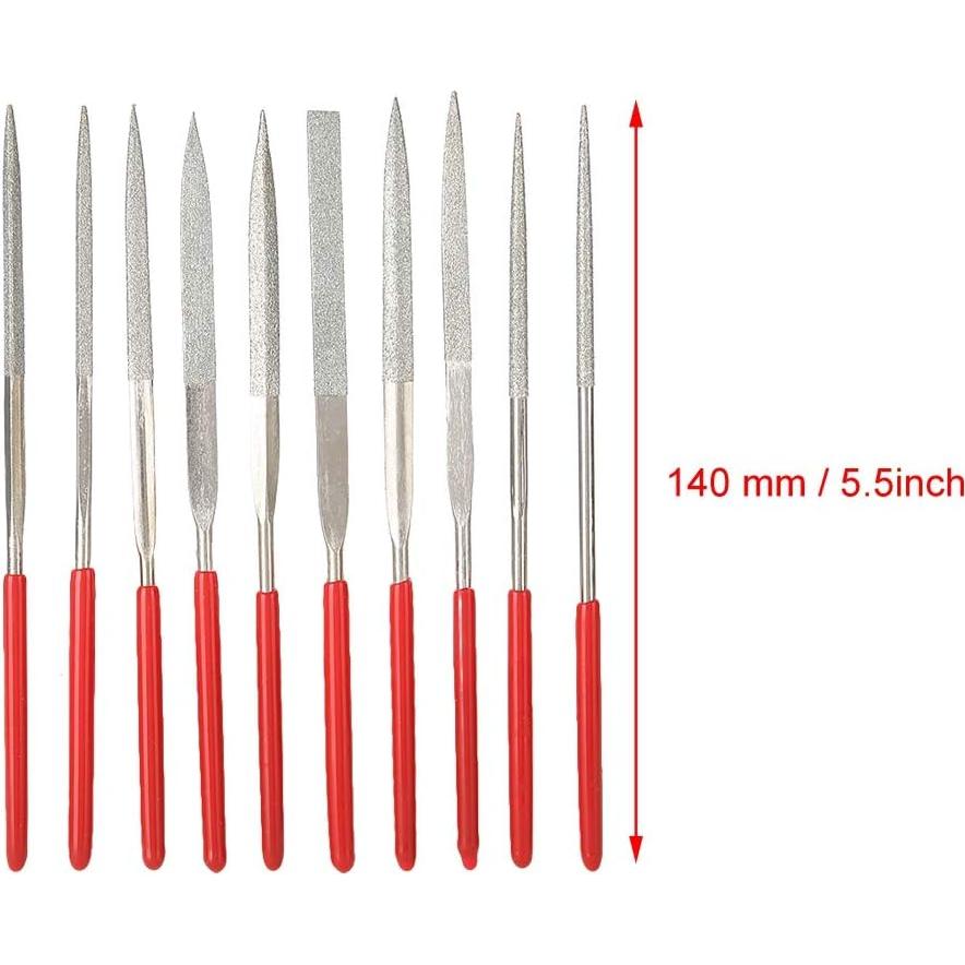 Juego de 10 Archivos de Aguja Salmue - Acero Premium 140x3mm