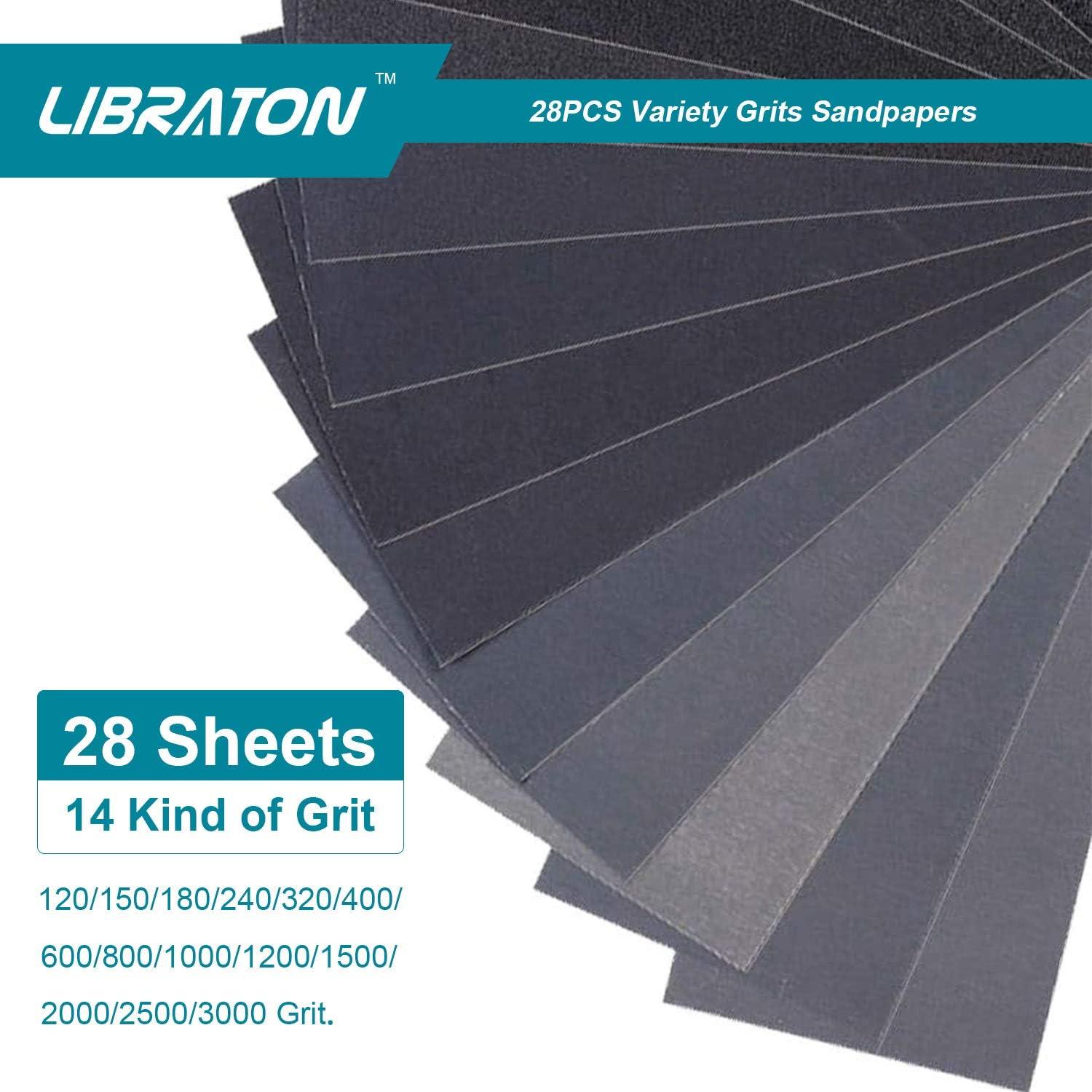 Juego de Raspas de Madera LIBRATON 3PCs con Papeles de Lija