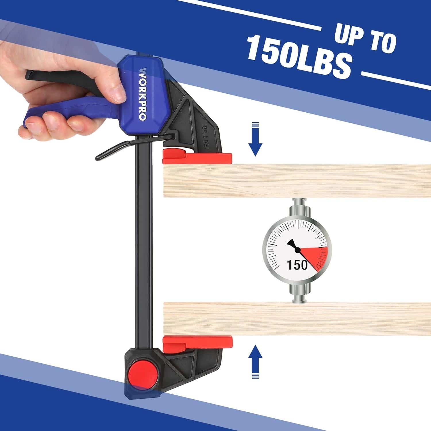 Garras de Bar WORKPRO 6" y 12" Nylon Reforzado Azul