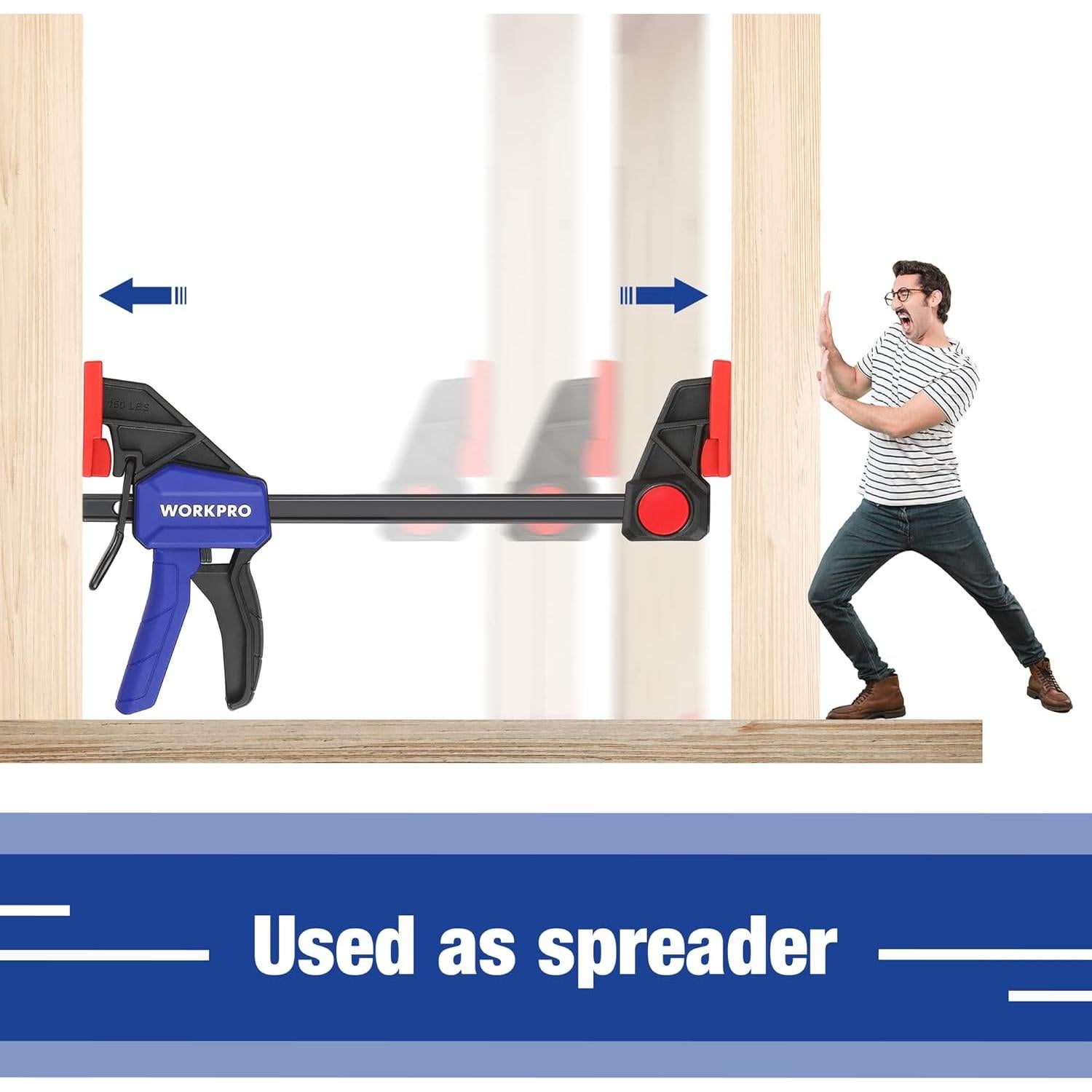 Garras de Bar WORKPRO 6" y 12" Nylon Reforzado Azul