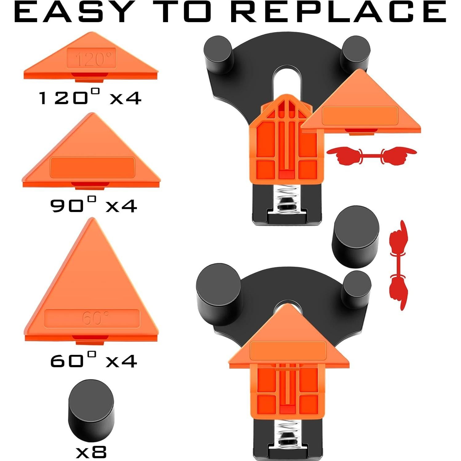 Juego de 4 abrazaderas de esquina NAYE 60/90/120 grados