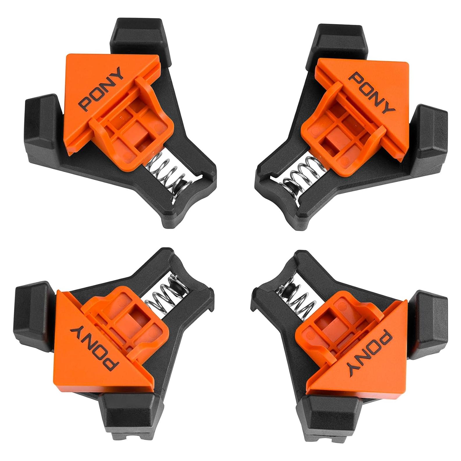 PONY Juego de 4 Abrazaderas de Esquina 90° para Carpintería