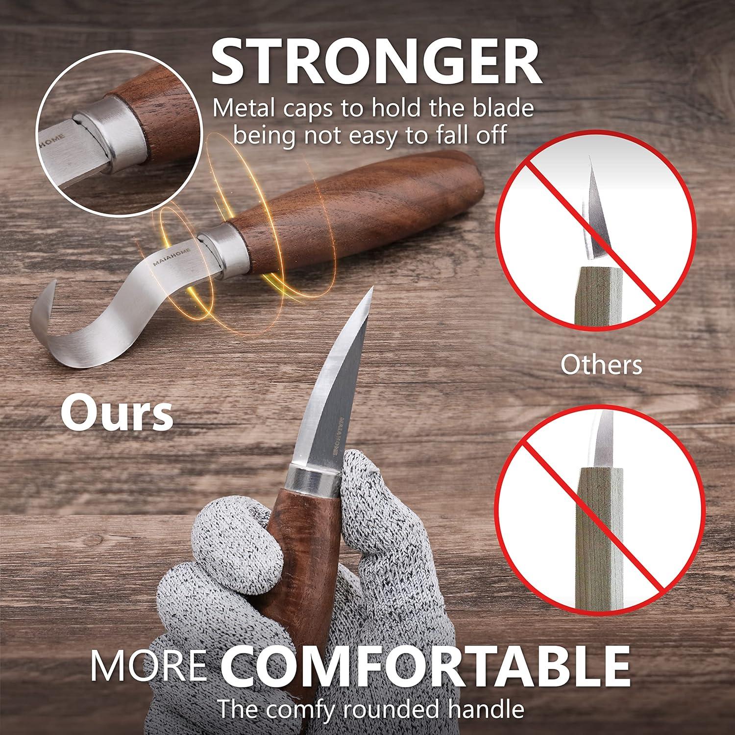 Kit de Tallado en Madera MaiaHome 8 Bloques y 3 Cuchillos