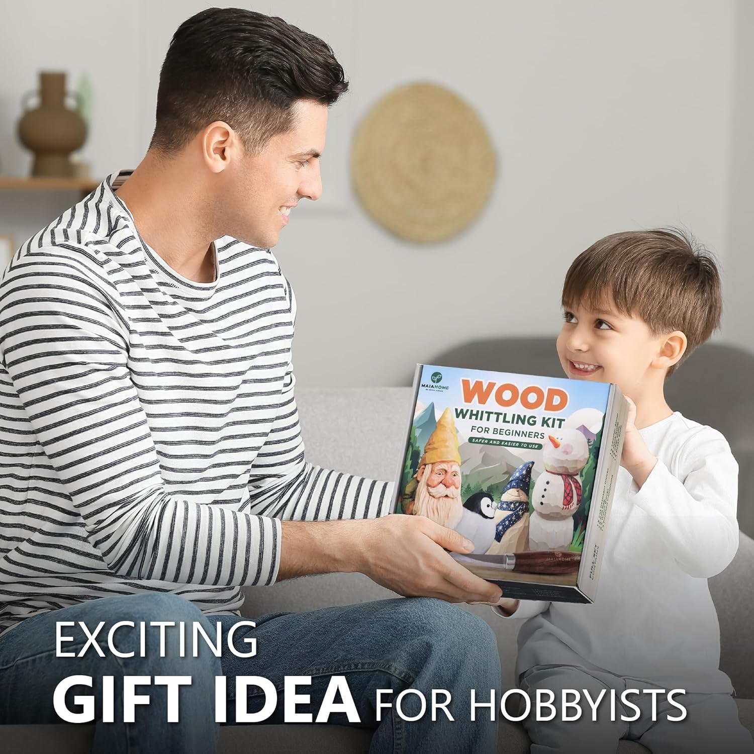 Kit de Tallado en Madera MaiaHome 8 Bloques y 3 Cuchillos