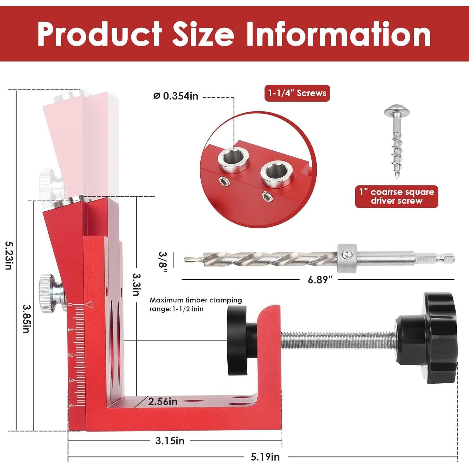 Kit Plantilla Agujeros Pocket TBVHOMM Aluminio Ajustable