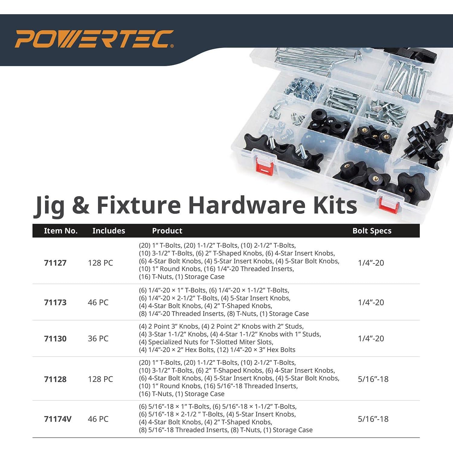Kit de Perillas T POWERTEC 71068 Juego de 10 Accesorios
