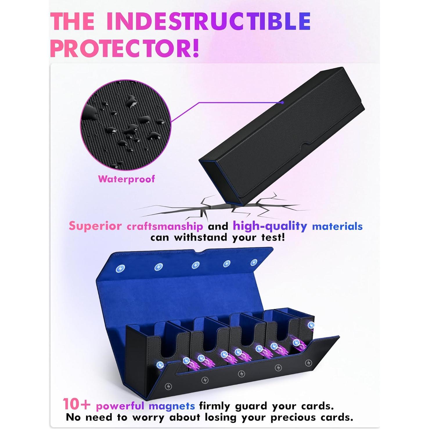 Caja de Barajas 5 en 1 UAONO Negra y Azul para 800 Cartas