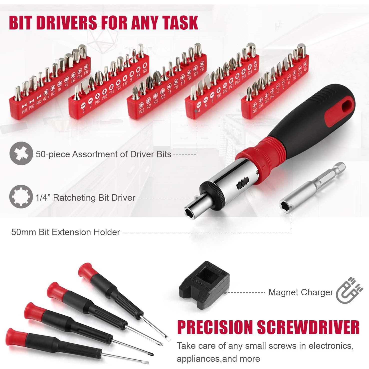 Kit de Herramientas Eastvolt 218 Piezas para Hogar y Auto