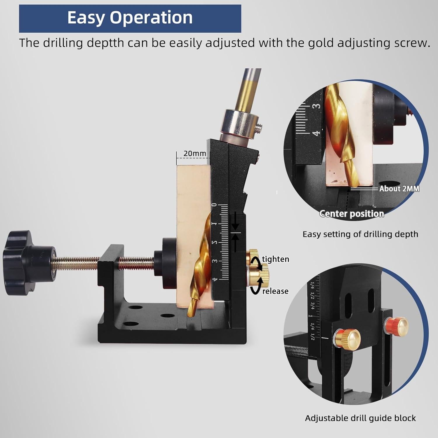 Kit Plantilla Agujeros Pocket Heavy Fog 15° para Madera