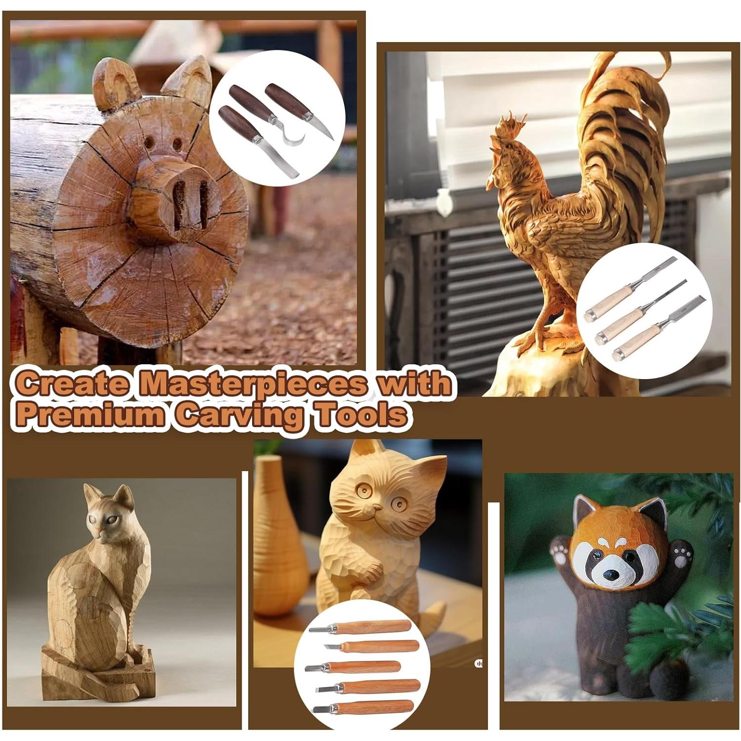 Kit de Tallado en Madera TOMCHY - 28 Herramientas Ergonómicas