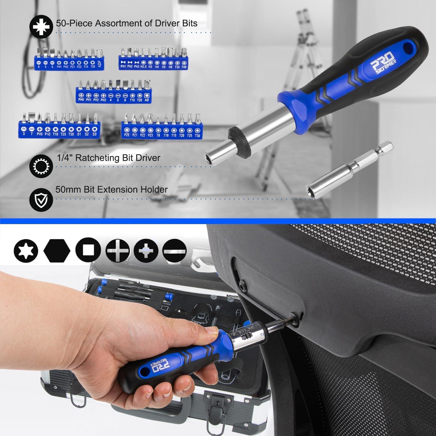 Kit de Herramientas Prostormer 259 Piezas con Caja de Aluminio
