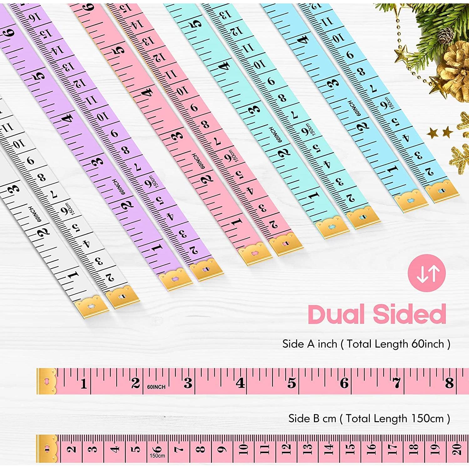 Cinta Métrica iBayam 150 cm Doble Cara 2 Paquete Blanco Azul