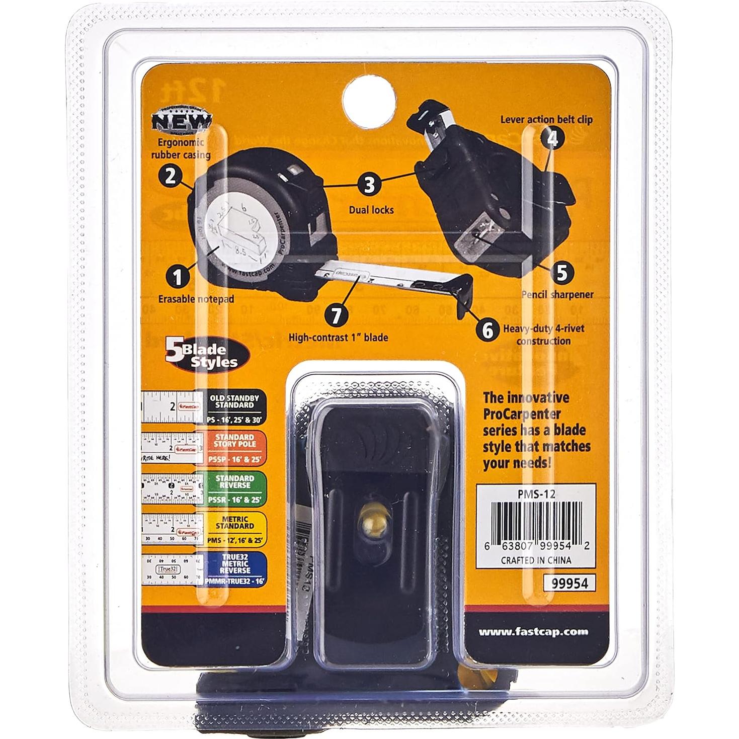 Cinta Métrica FastCap ProCarpenter 3,66 m con Clip y Bloqueo