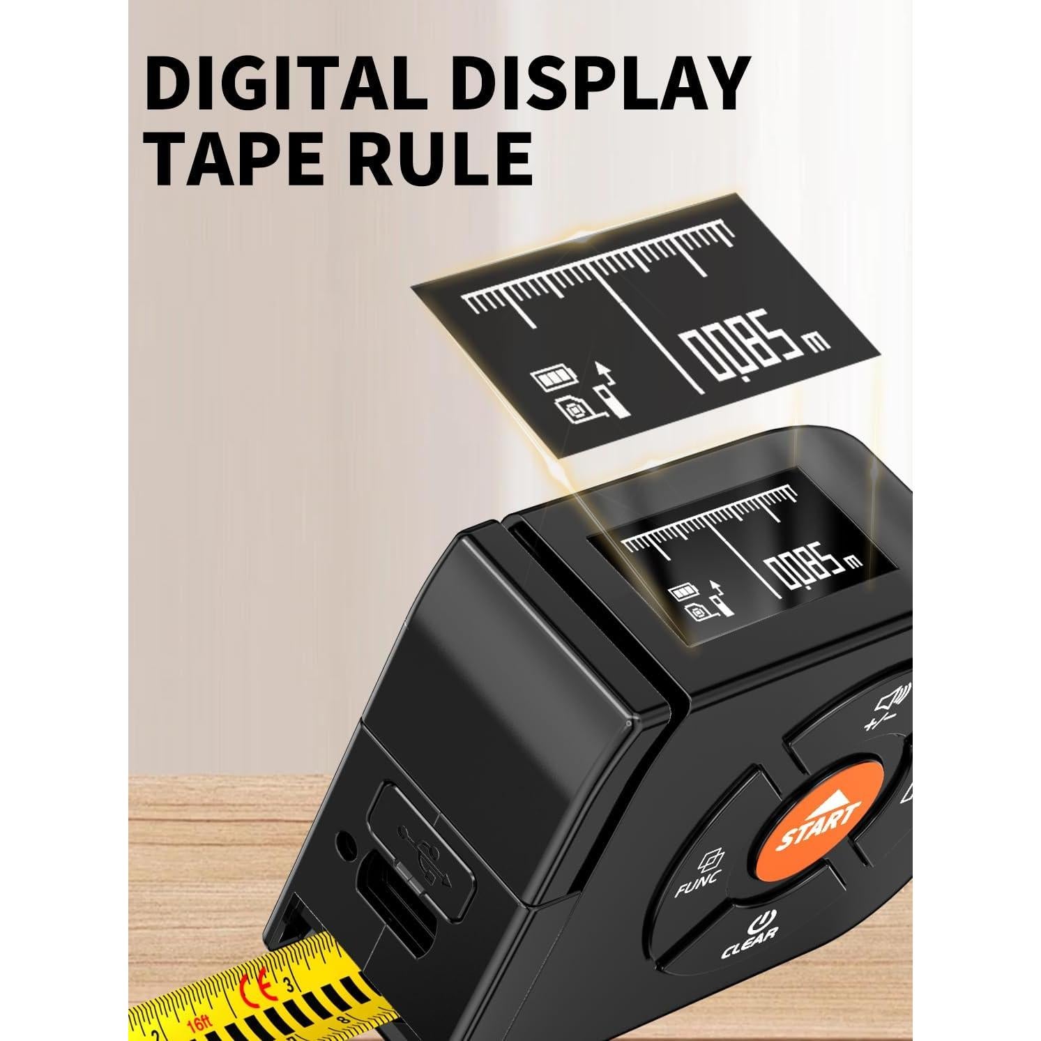 Cinta Métrica Láser Aicevoos 60m 3-en-1 Digital Recargable