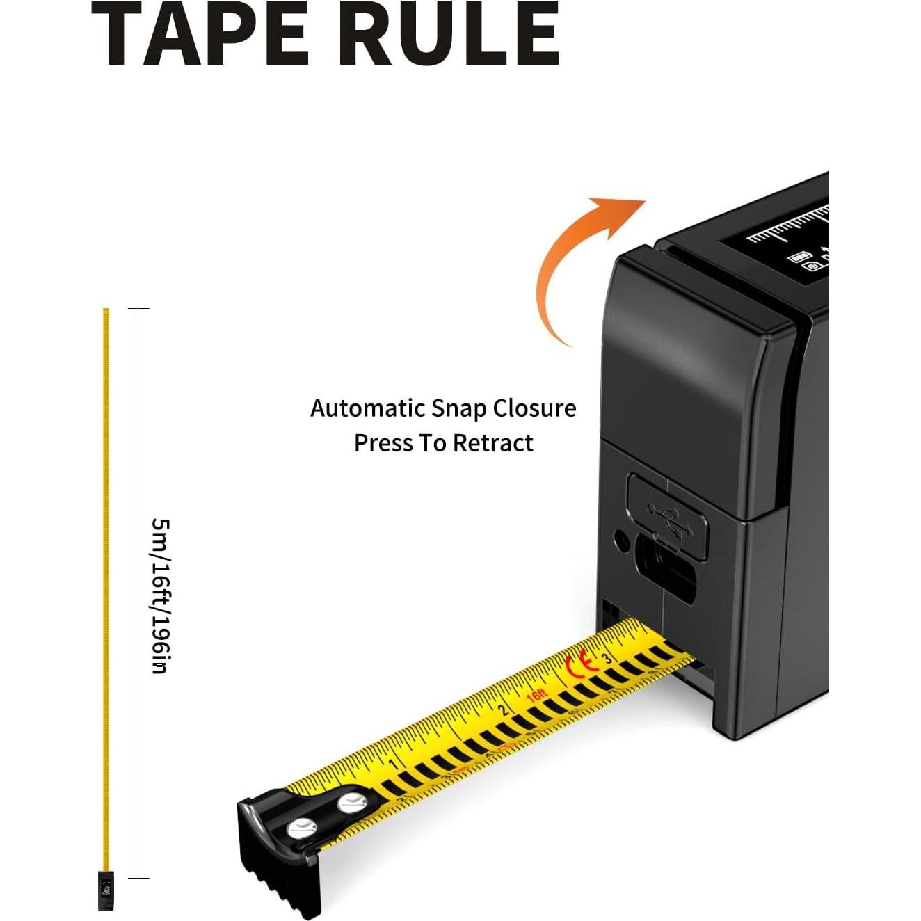 Cinta Métrica Láser Aicevoos 60m 3-en-1 Digital Recargable