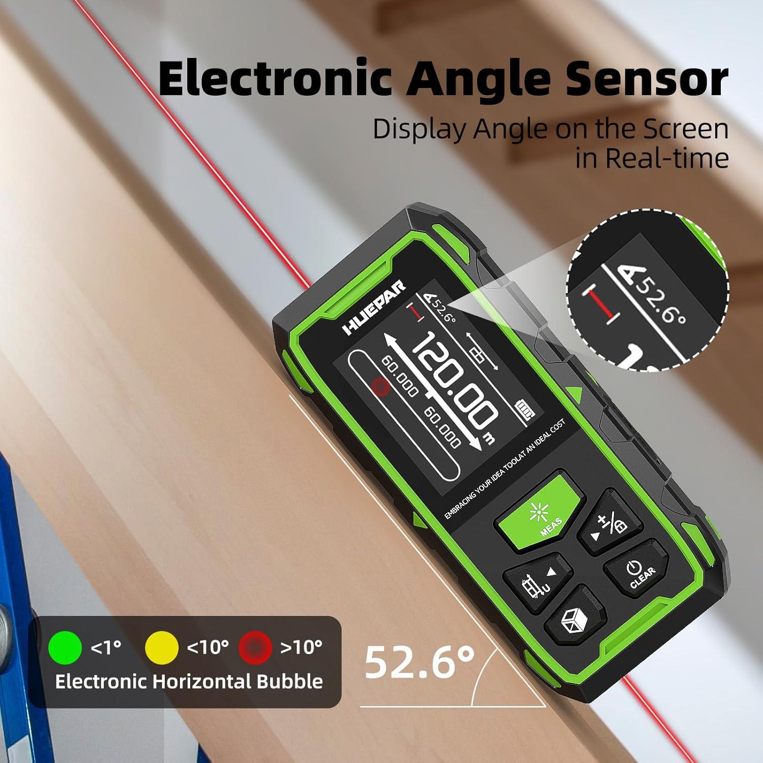 Medidor de Distancia Láser Huepar BLM-100 200M Doble Cabeza