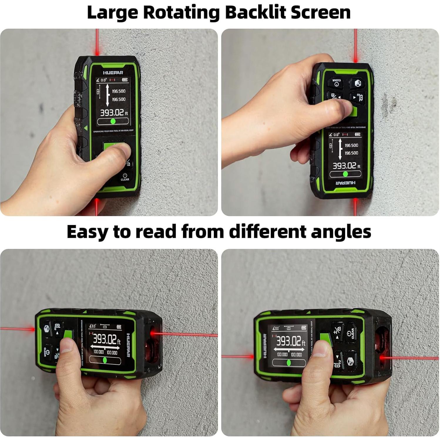 Medidor de Distancia Láser Huepar BLM-100 200M Doble Cabeza