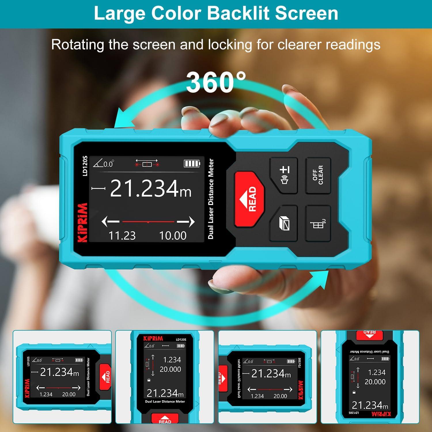 Medidor de Distancia Láser Kiprim LD120S 120m Preciso