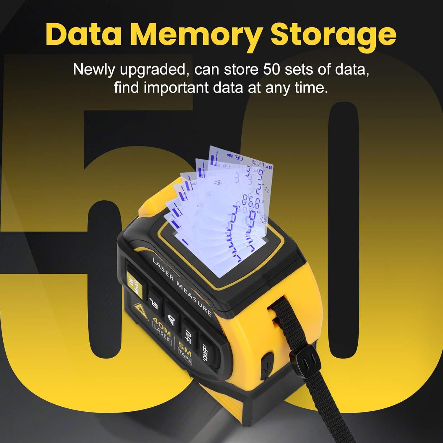 Cinta Métrica Láser 4 en 1 Edovaf 5m y 40m con Nivel