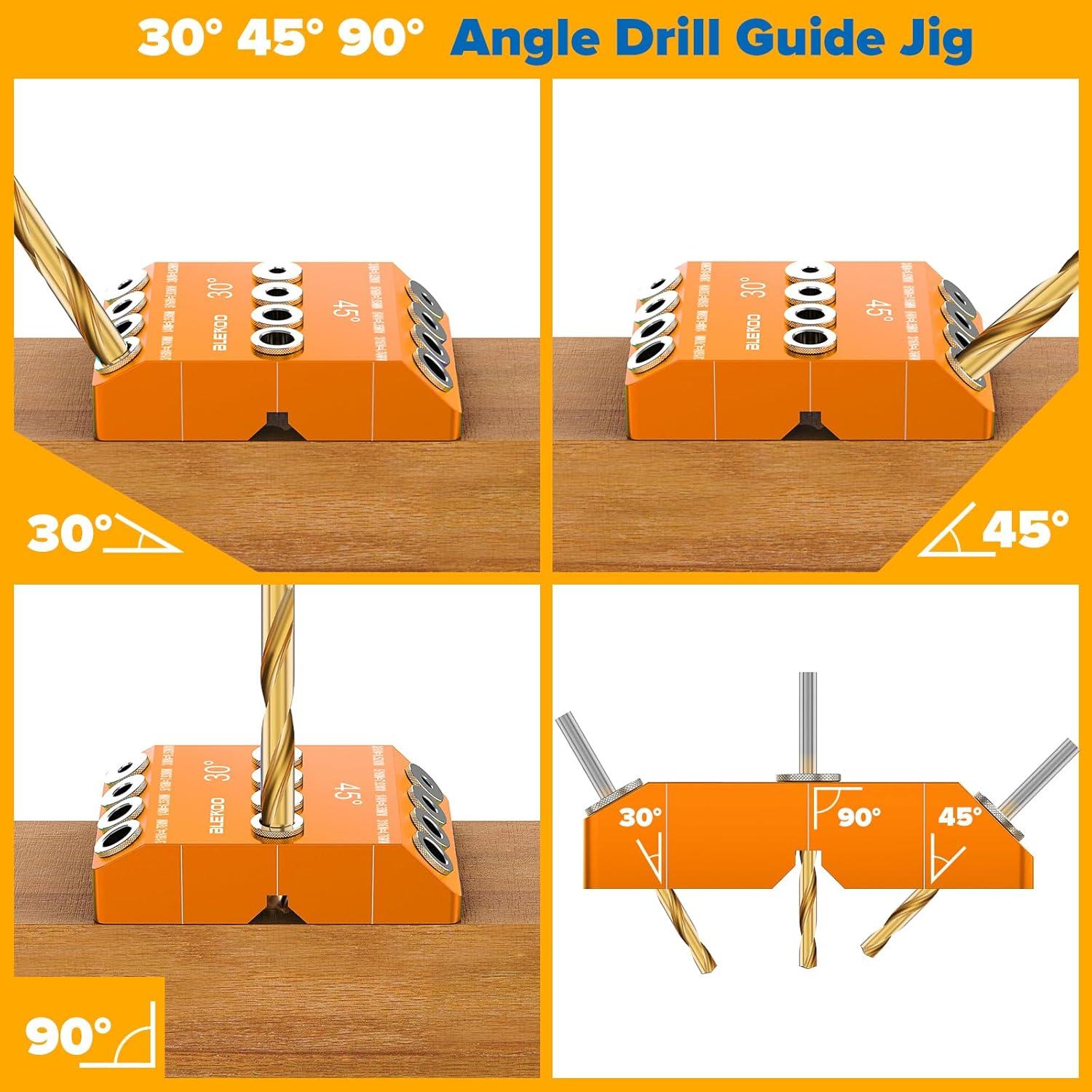 Plantilla de Taladro BLEKOO Naranja con 4 Brocas y Tornillos
