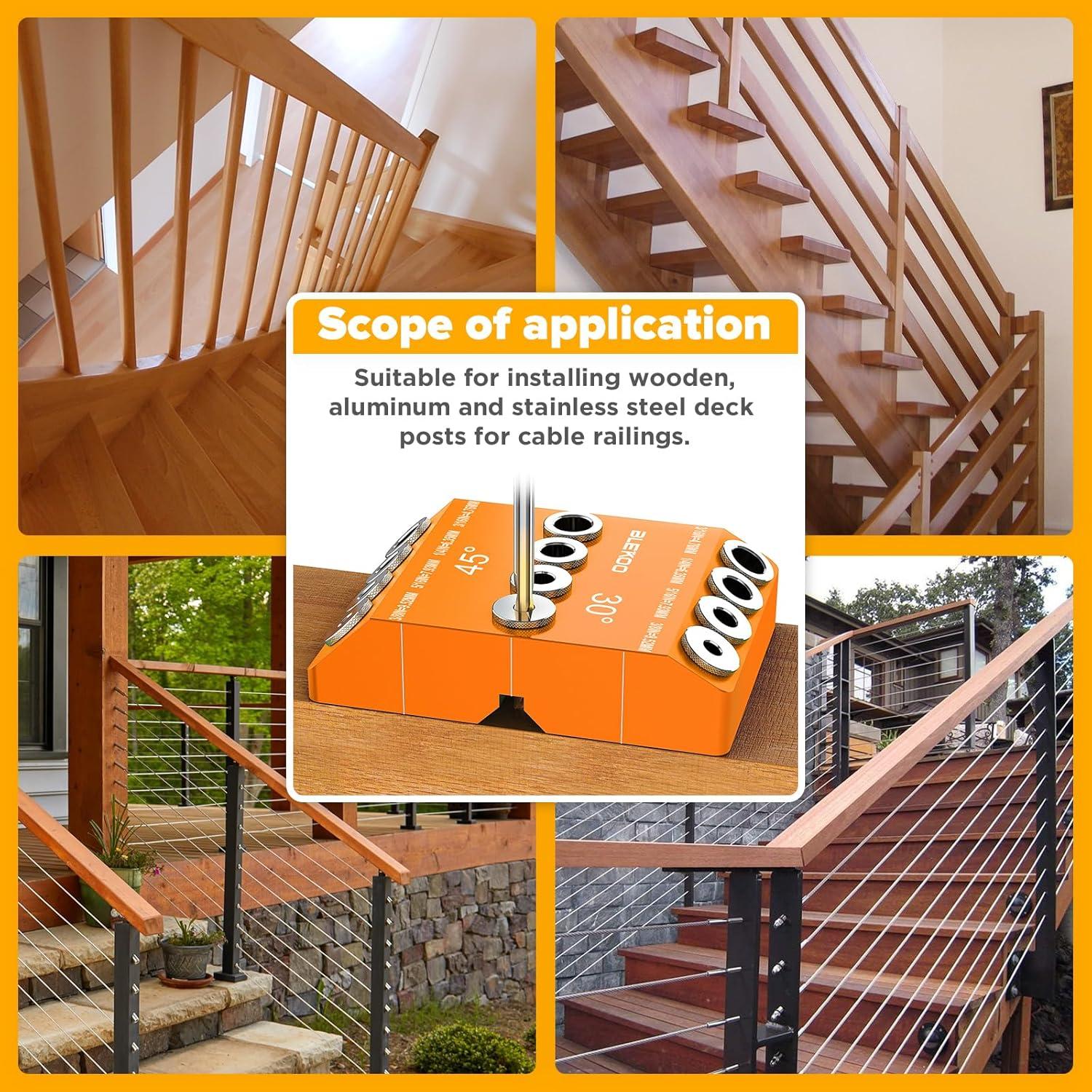 Plantilla de Taladro BLEKOO Naranja con 4 Brocas y Tornillos