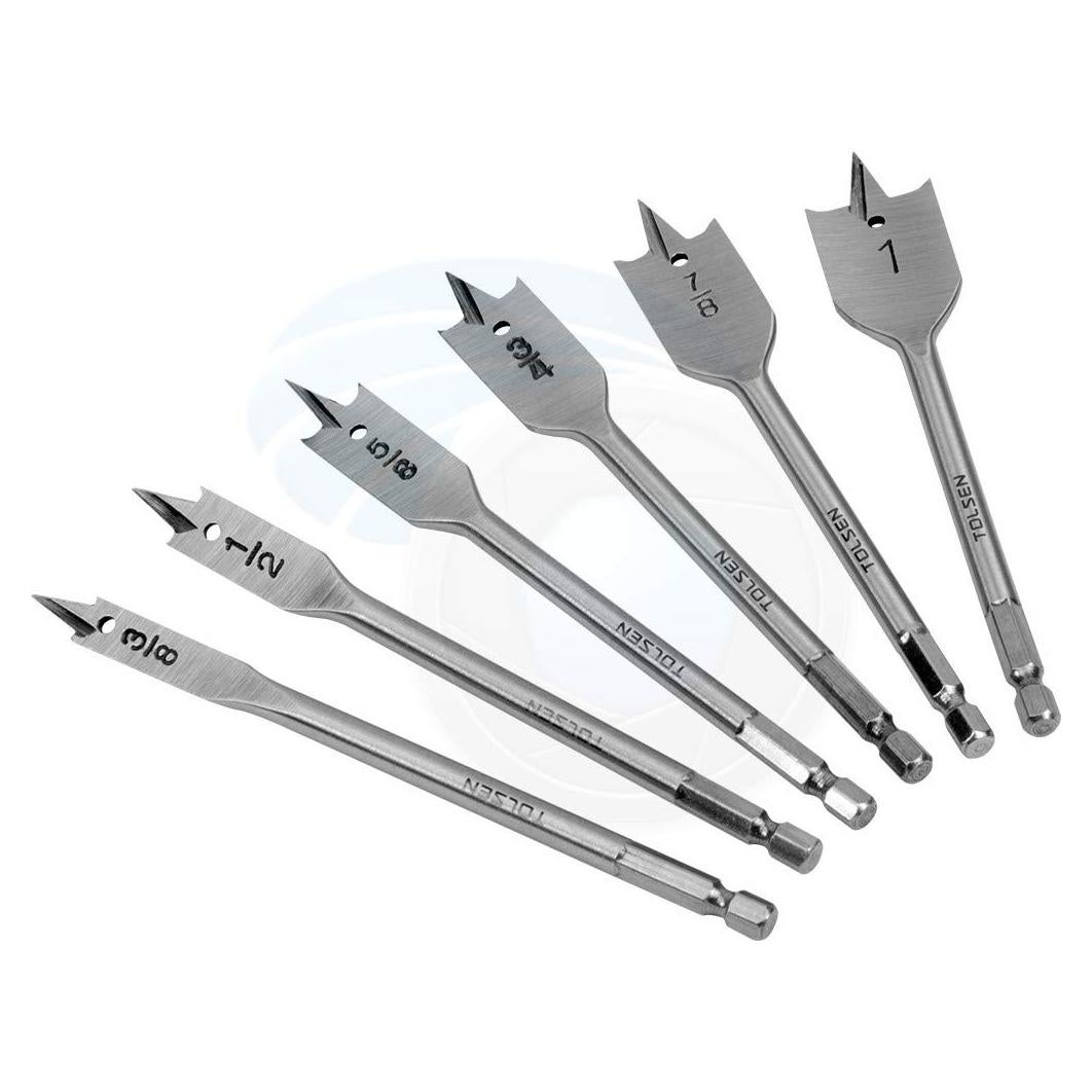 Brocas Planas Tolsen 75656 Acero Carbono 6 Piezas Madera