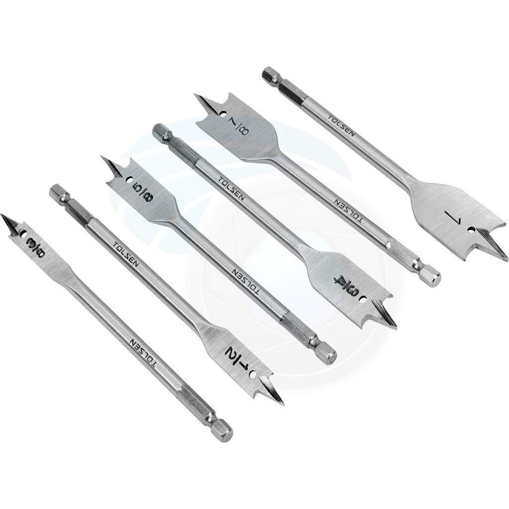 Brocas Planas Tolsen 75656 Acero Carbono 6 Piezas Madera