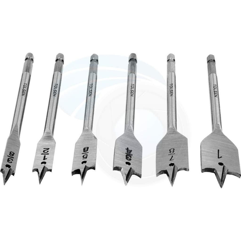 Brocas Planas Tolsen 75656 Acero Carbono 6 Piezas Madera