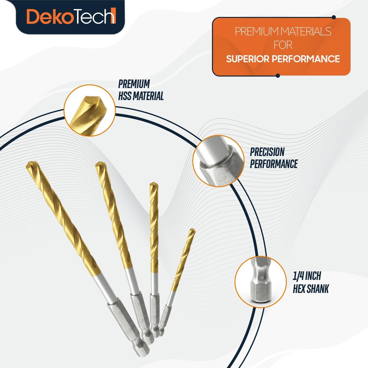 Juego de brocas DekoTech 13 piezas 1.5-6.5mm acero titanio