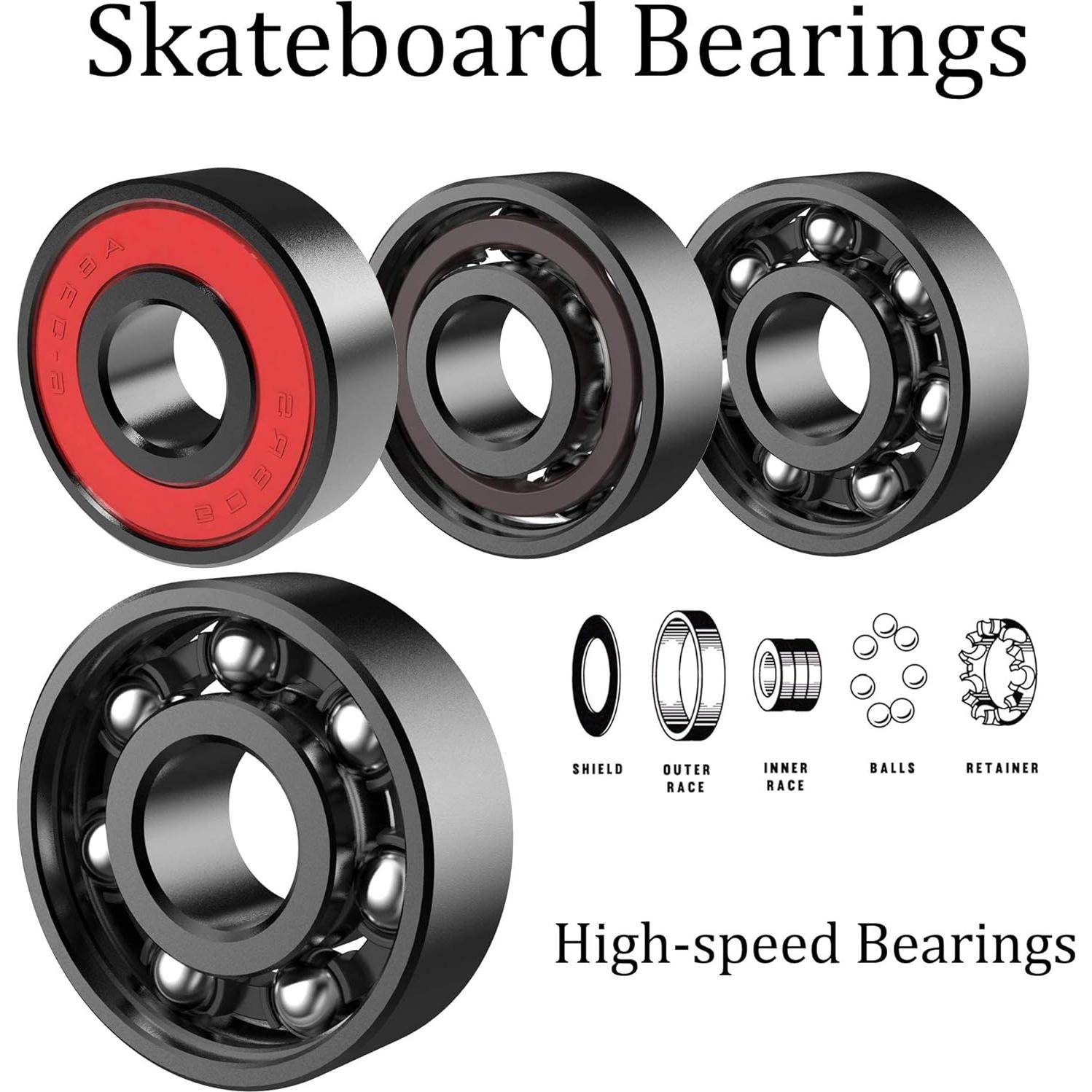 Juego de Skateboard AXDT Ejes y Ruedas 52mm y 60mm