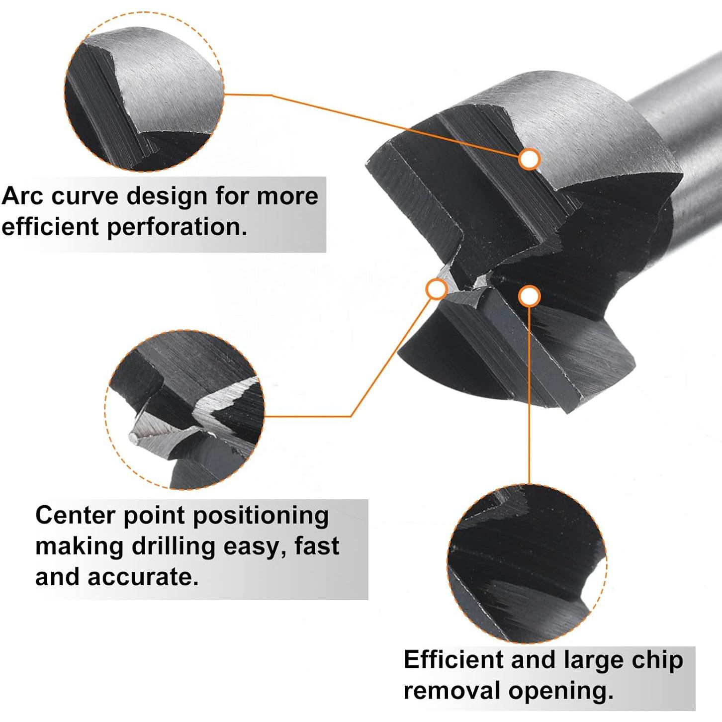 Broca Forstner HARFINGTON 20mm Acero Multi-Diente Hexagonal