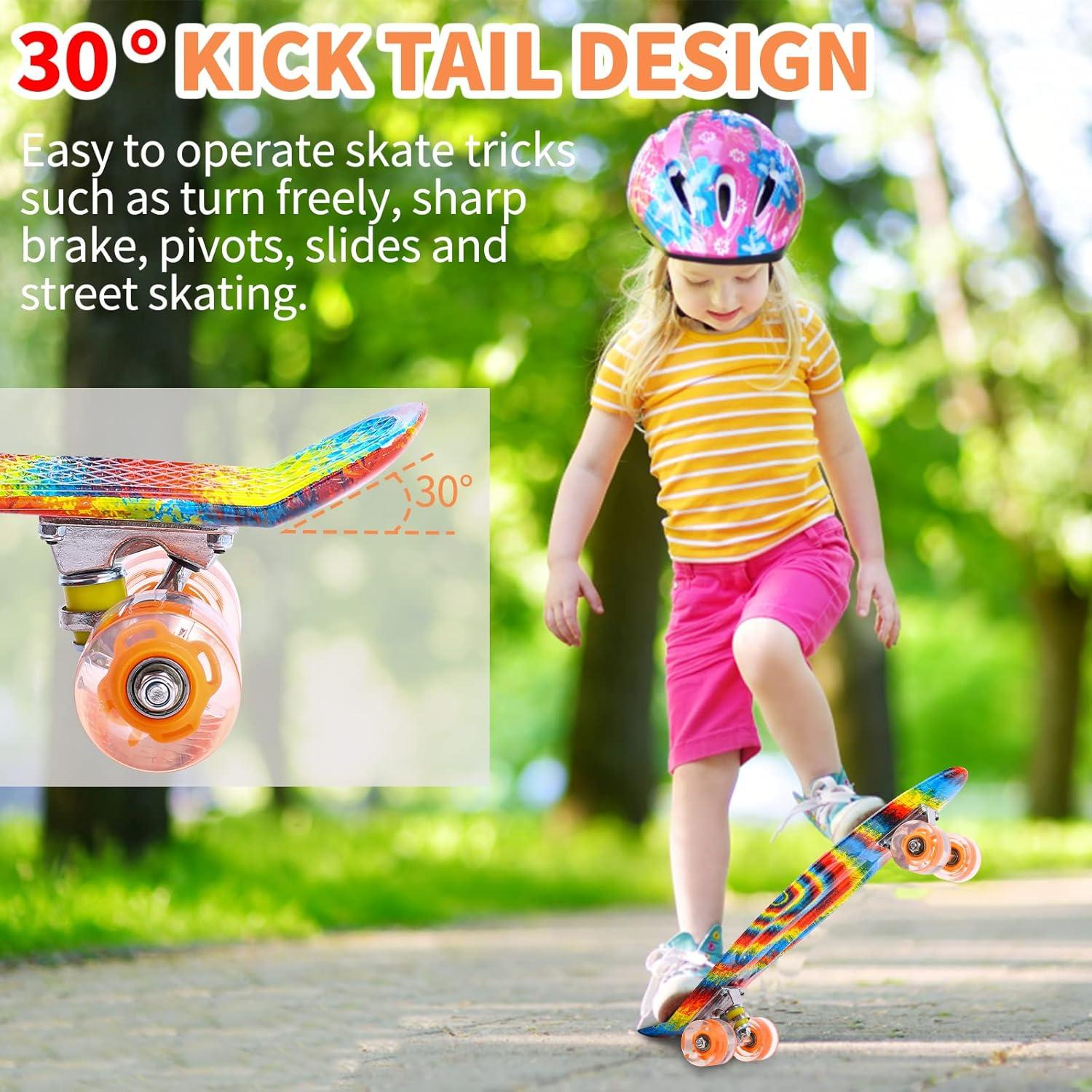 Patineta Kqpoinw 22 cm Mini Cruiser con Ruedas LED