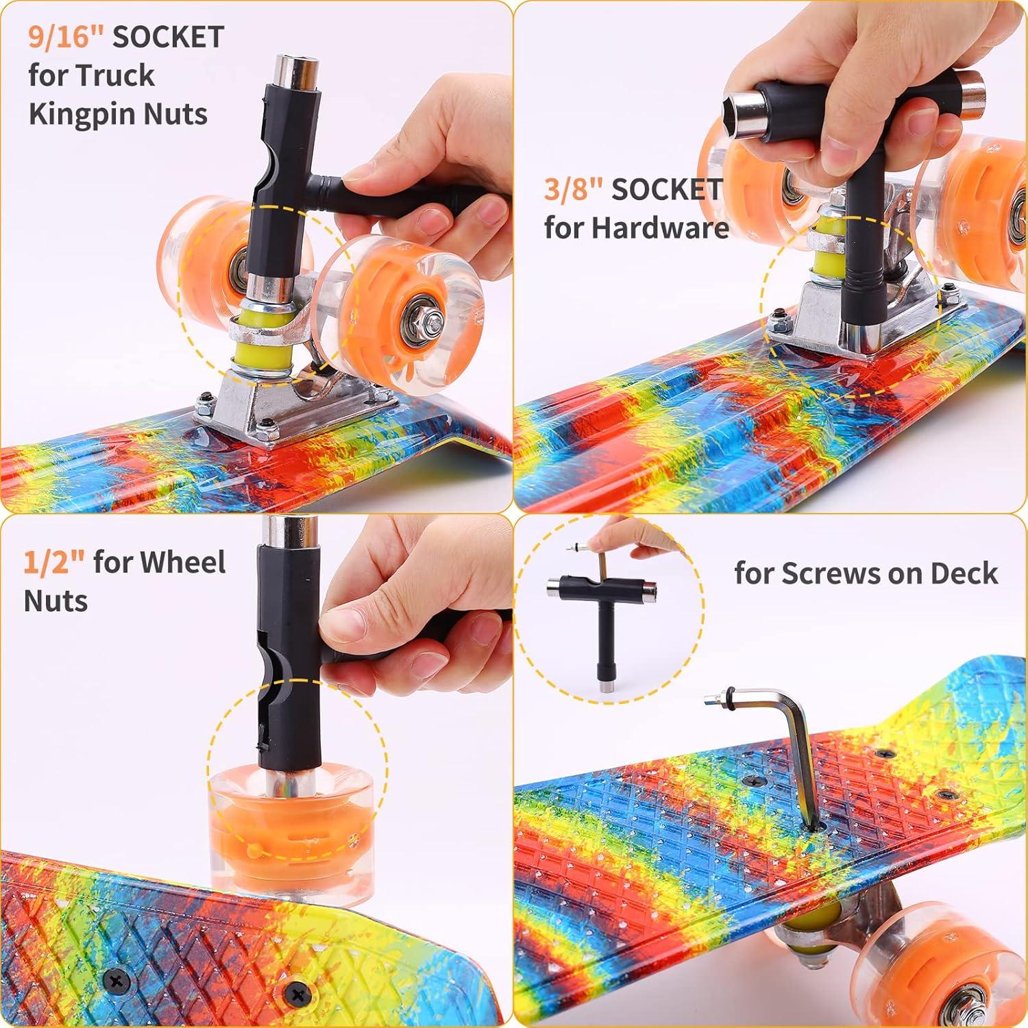 Patineta Kqpoinw 22 cm Mini Cruiser con Ruedas LED