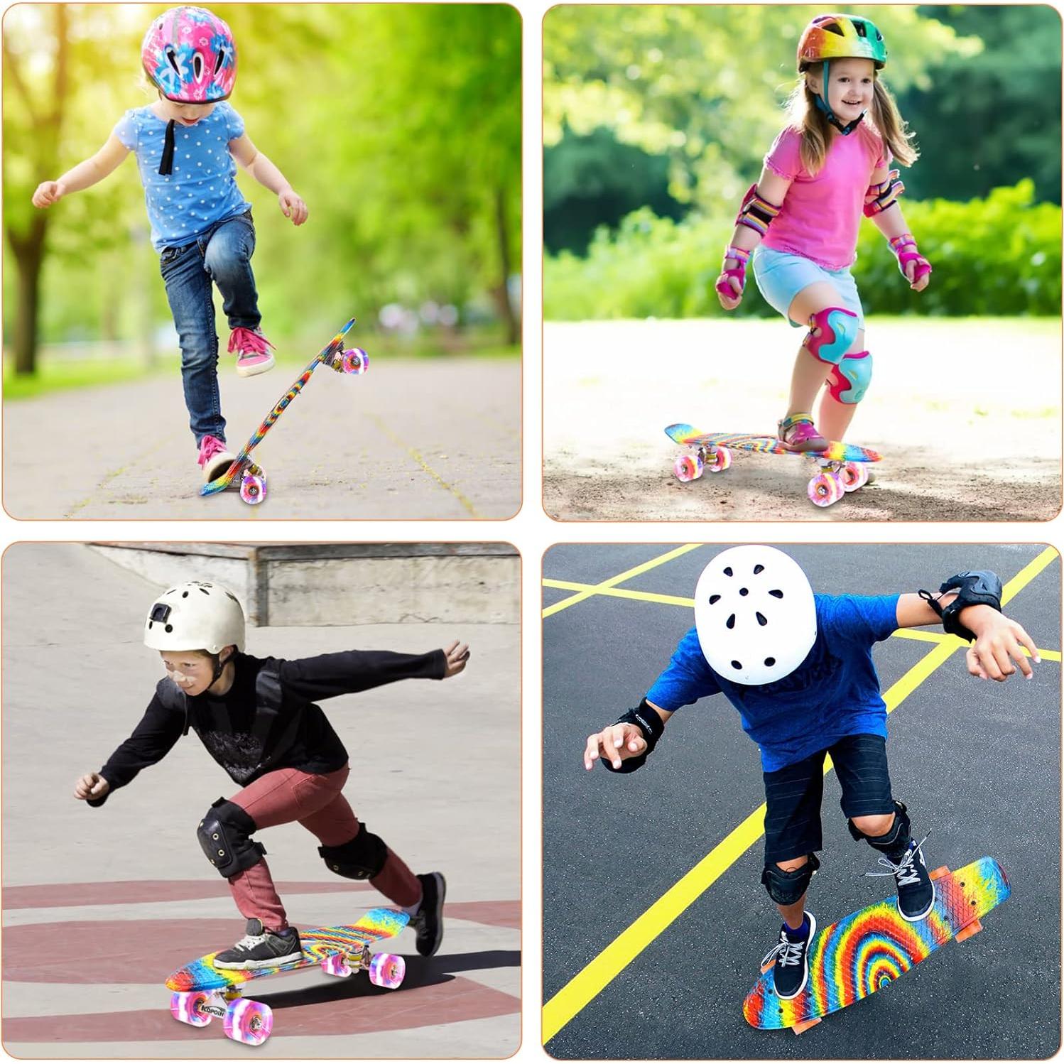 Patineta Kqpoinw 22 cm Mini Cruiser con Ruedas LED