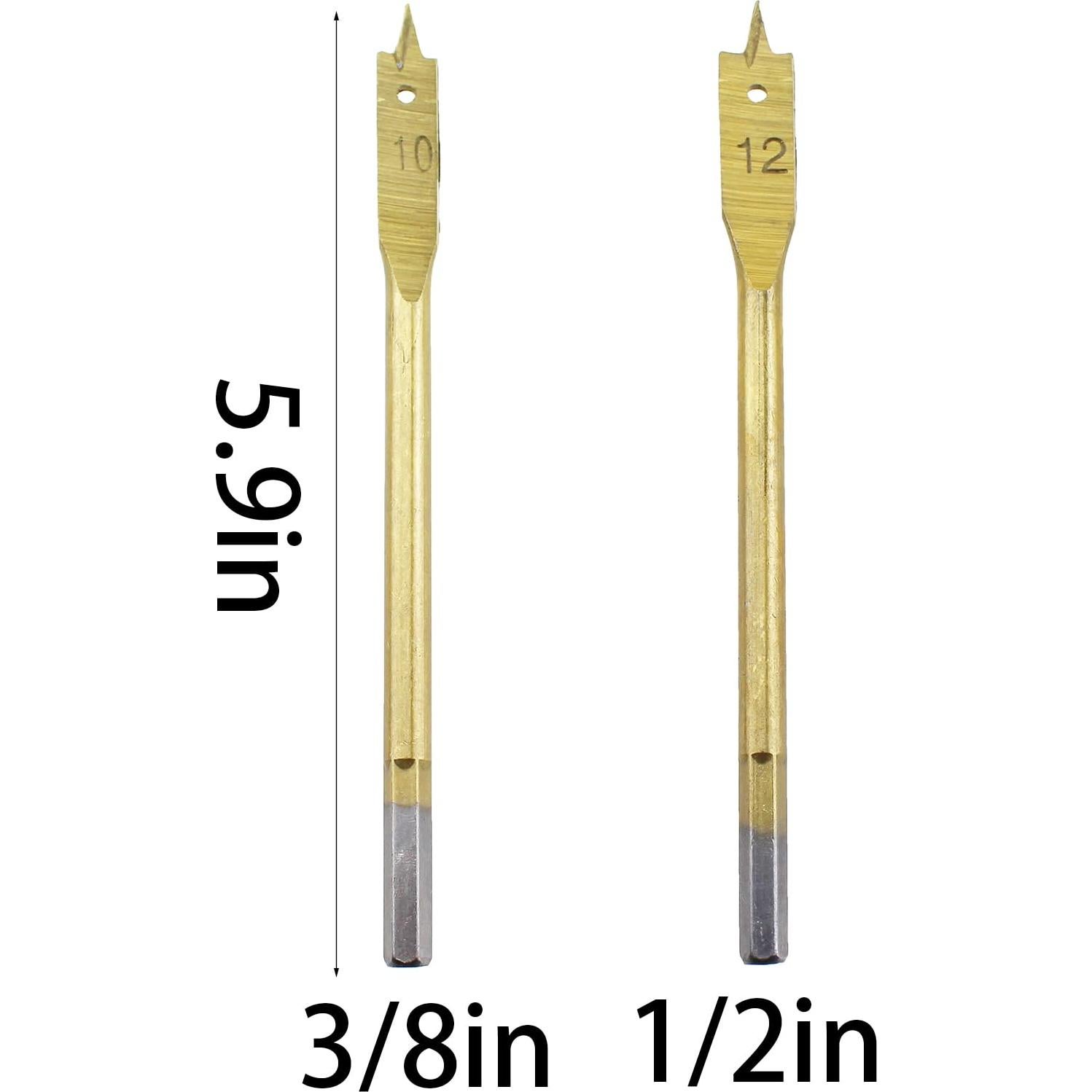 Juego de 6 Brocas Planas TAODAN Acero al Carbono 0,95-2,54 cm